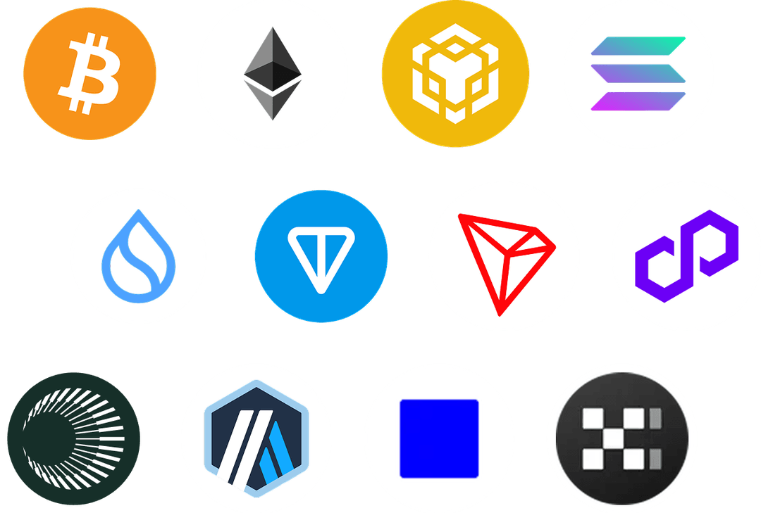 Visualization of multi-chain wallet support across more than 30 blockchains